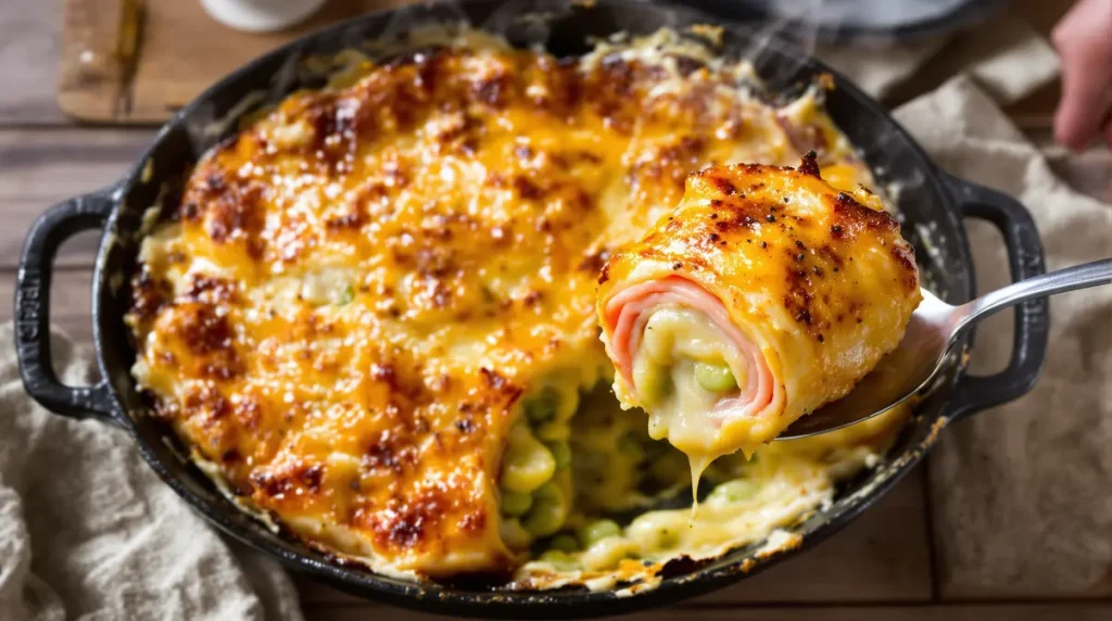 Gratin léger poireaux-jambon prêt en 25 min chrono : savoureux, peu calorique et très réconfortant