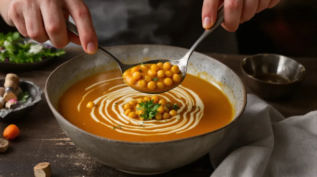Velouté pois chiches-carottes au cumin : un dîner complet et healthy pour les soirs de flemme